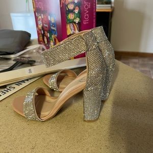 silver sparkly heels